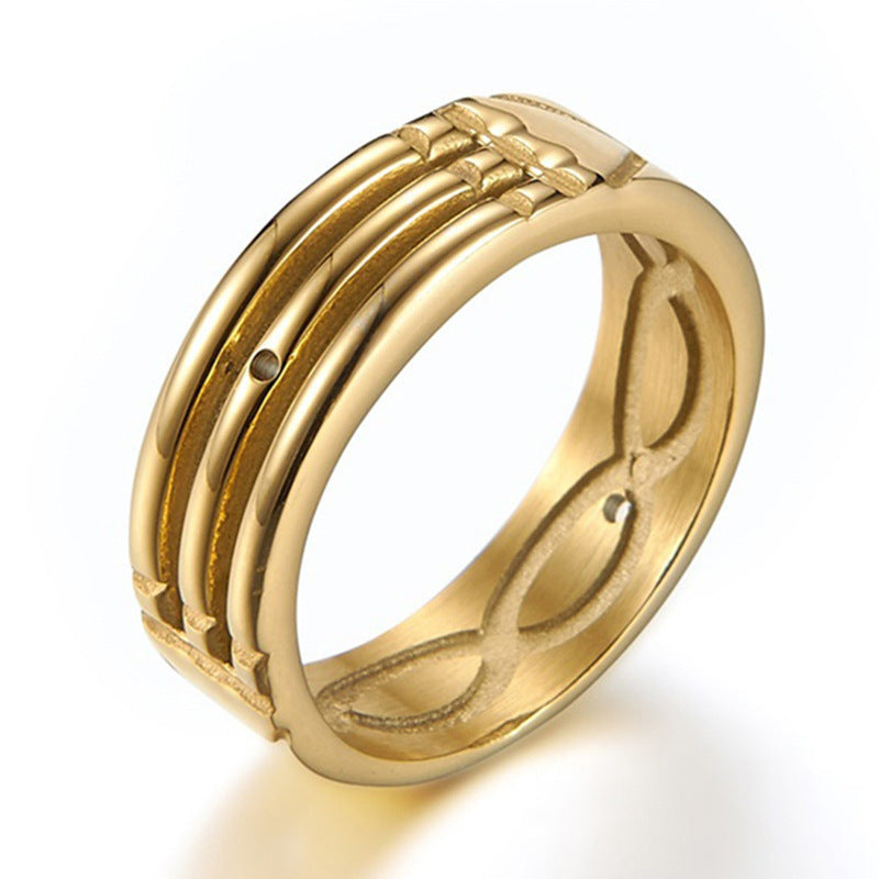 Simple And Fashionable Silver Gold Festive Ring For Men