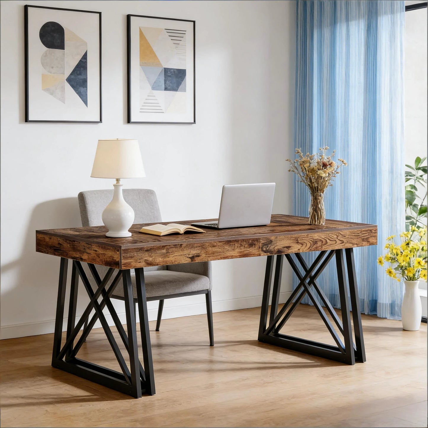Vintage Executive Desk, Computer Desk, Office Desk Only Table by GJG Denim
