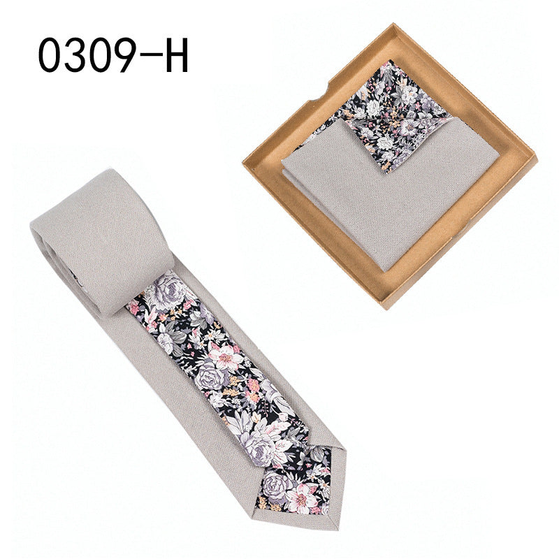 Men's Floral Print Tie and Pocket Square