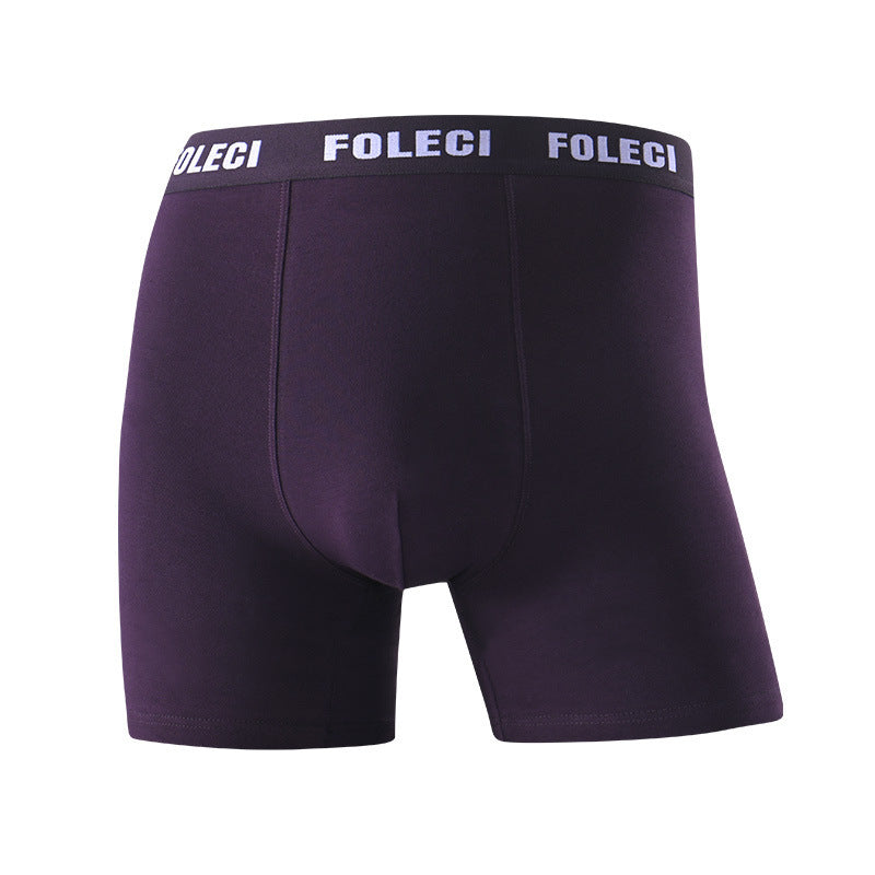 Men's Lengthened Sports Boxer Briefs Pure Cotton Breathable