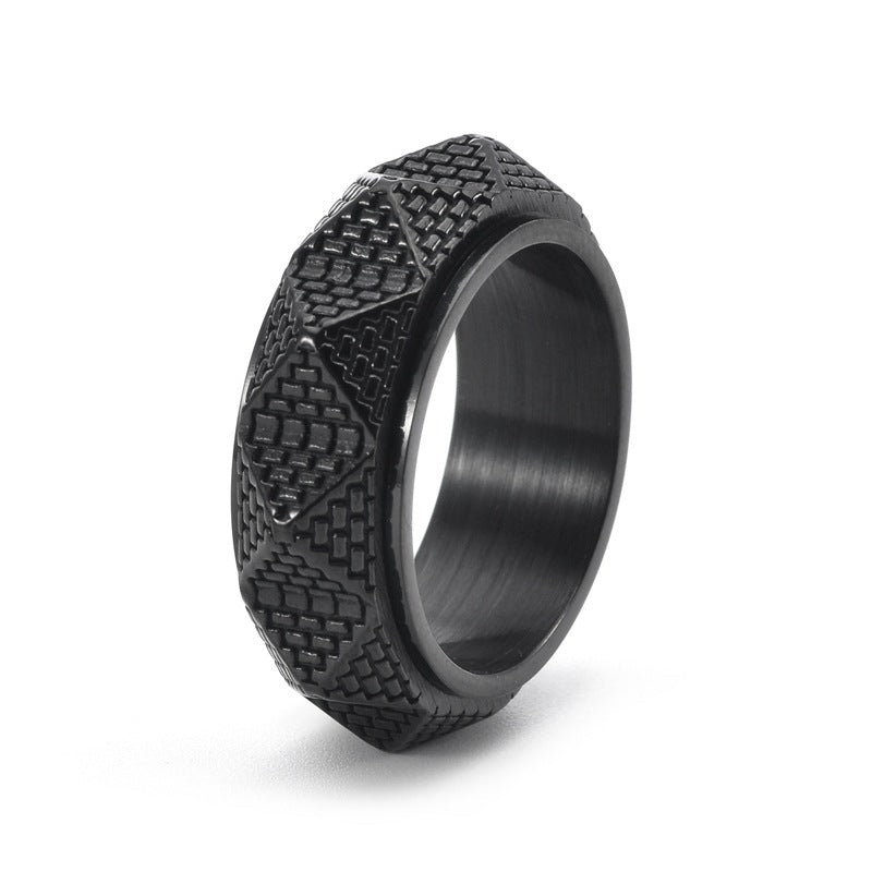 Titanium Steel Pyramid Men's Ring