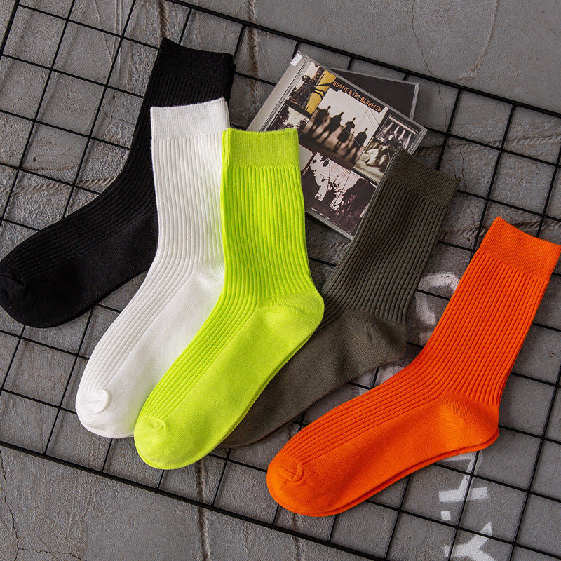 Men's Solid Color Sport Mid-calf Length Cotton Socks