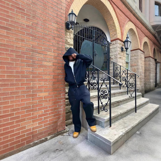 Retro Sports Casual Hoodie Leisure Suit