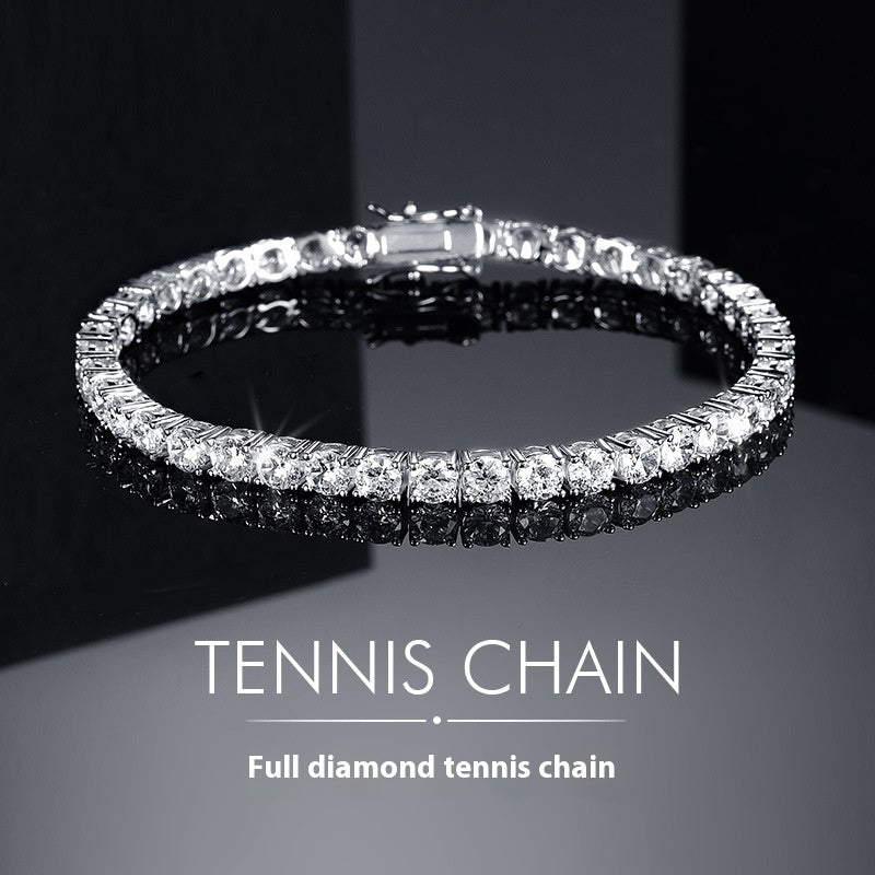 Classic 18K Gold Electroplated Zircon High-grade Tennis Full Diamond like Bracelet