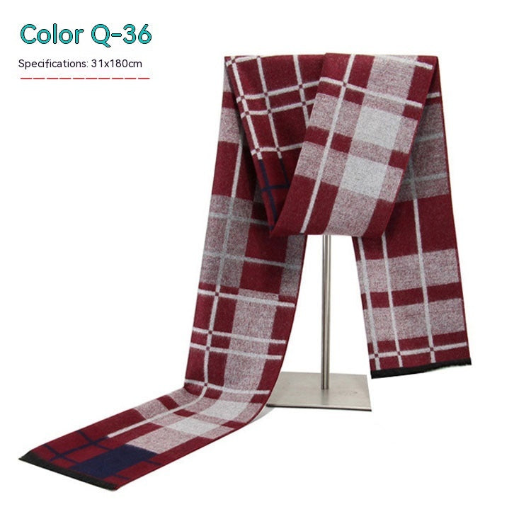 Men's Striped Winter Warm Artificial Cashmere Scarf For Men