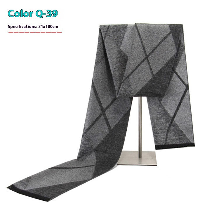 Men's Warm Cashmere-like Striped Scarf