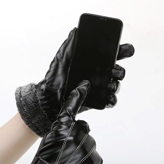 Men's Fleece-lined Thick Windproof Gloves