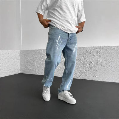 Men's Straight Loose Wide Leg Jeans