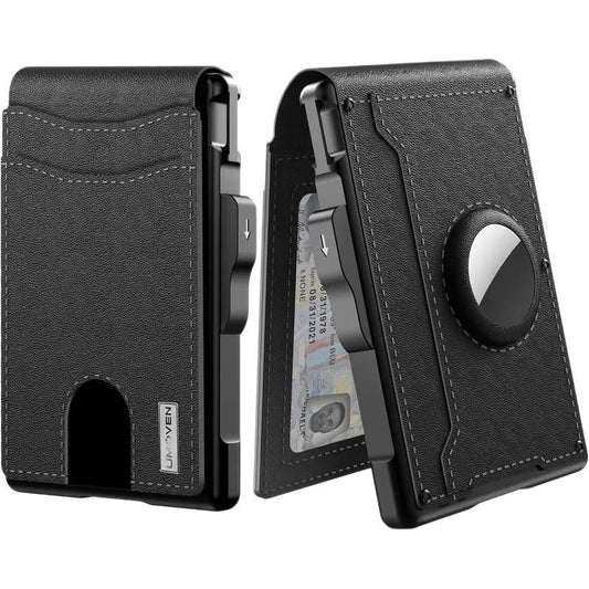 Men's Card Holder Large Capacity Flip Carbon Fiber Metal Cartridge