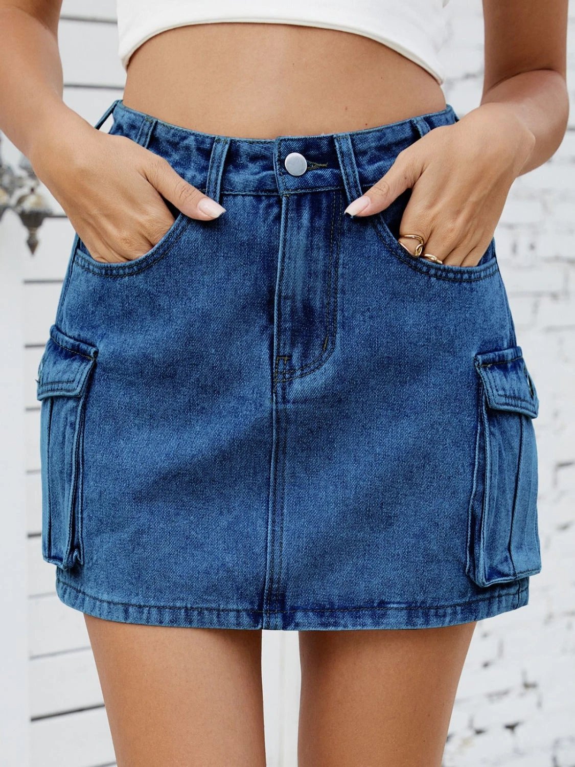 Cargo Denim Skirt by Lady Ros