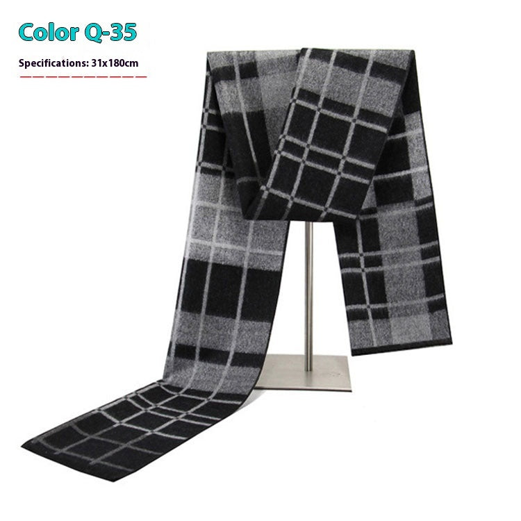 Men's Warm Cashmere-like Striped Scarf
