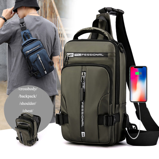 Men's Crossbody Multifunctional Backpack