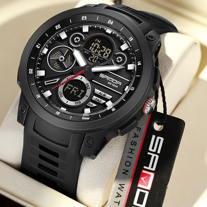 Sports Trend Multifunctional Waterproof Alarm Clock Reminder Electronic Watch For Men