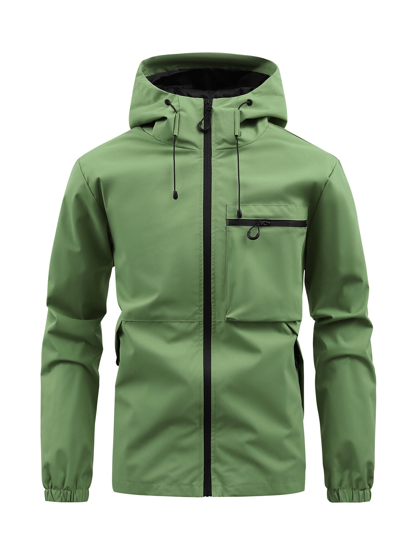 Men's Fashion Casual Hooded Solid Color Multi-pocket Work Pants Outdoor Coat