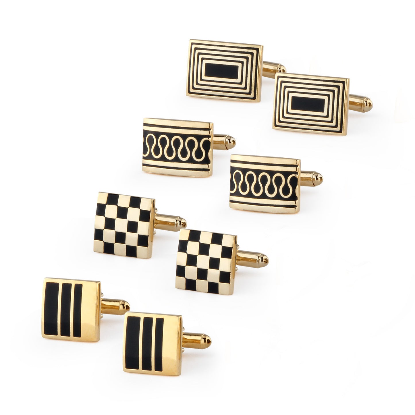 Enamel Gold Plated Copper Cufflinks For Men