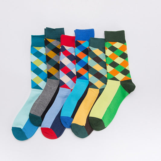Men's Color Diamond Lattice Socks