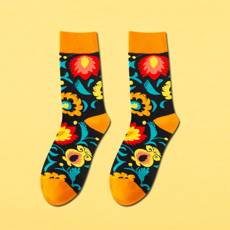 Men's Mid-calf Length Casual Cartoon Foot Socks