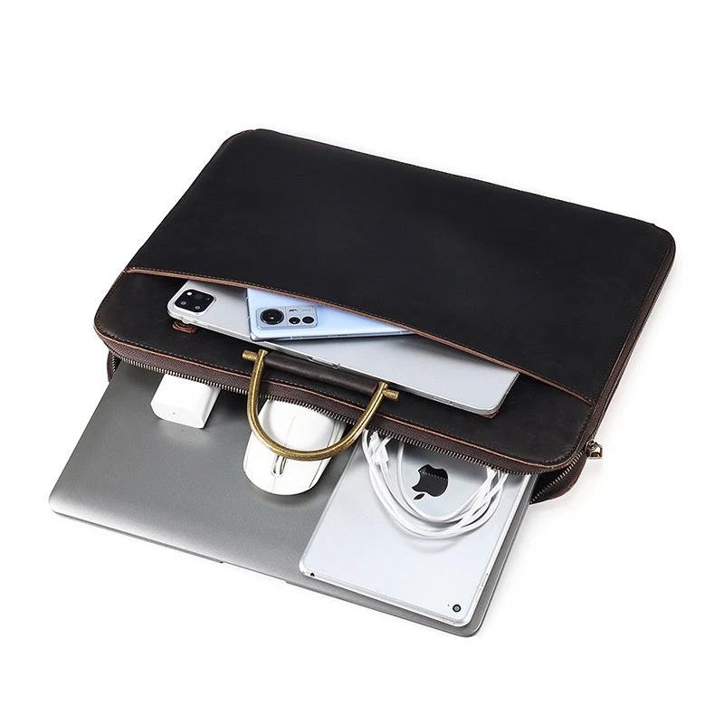 Men's Genuine Leather Computer Bag by GJG Denim