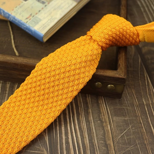 Narrow Woolen Knitted Tie For Men