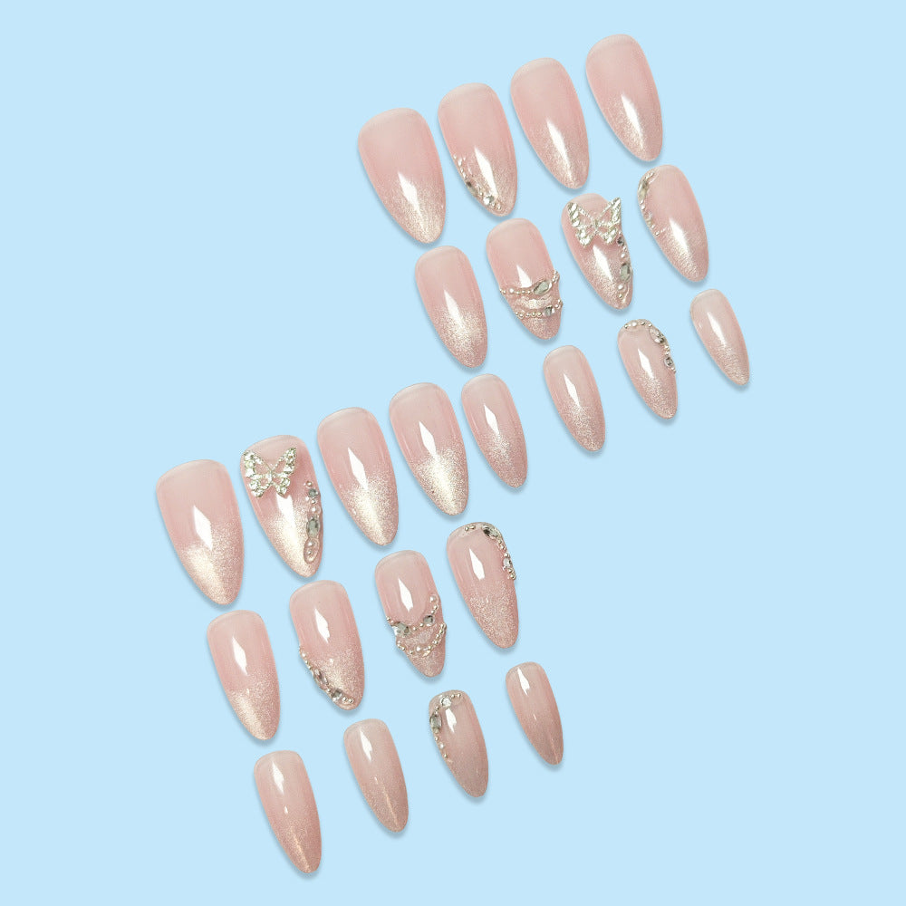 Butterfly Nail Sticker Hot Girl Cat Eye Diamond Wearing Armor