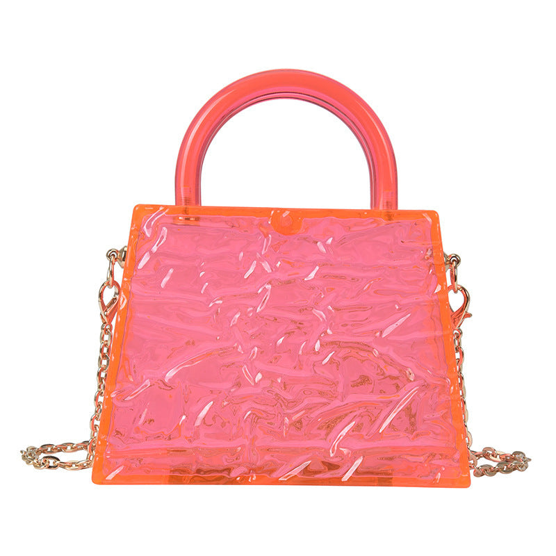 Super Mini Transparent Chain Small hand Bag Lipstick Bag Headphone Bag Women