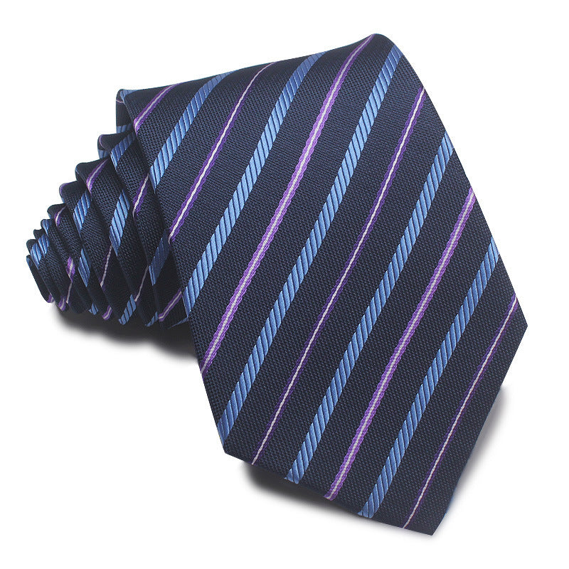 Men's 8CM Polyester Jacquard Striped Ties