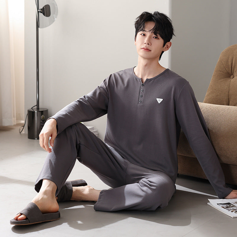 Men's Cotton Long Sleeve Casual Pajamas