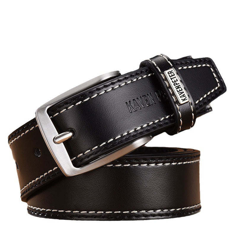 Men's Simple And Versatile Leather Cowhide Belt