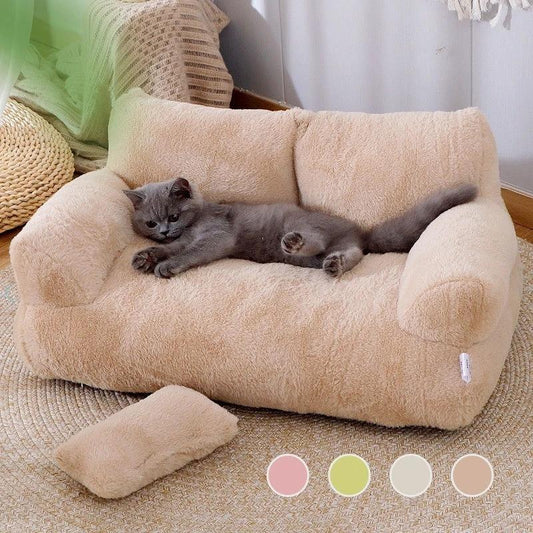 Luxury Cat Bed Sofa Winter Warm Cat Nest Pet Bed For Small Medium Dogs Cats Comfortable Plush Puppy Bed Pet Supplies by GJG Denim
