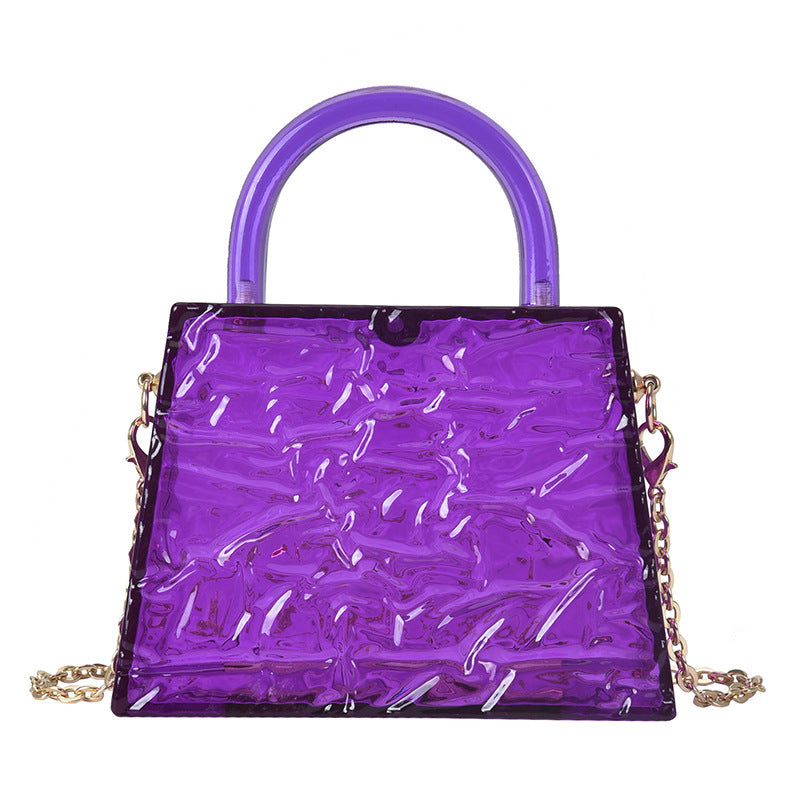 Super Mini Transparent Chain Small hand Bag Lipstick Bag Headphone Bag Women