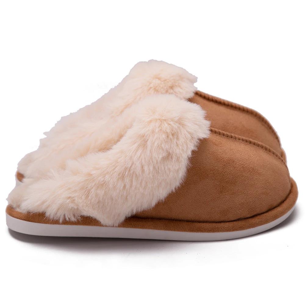 Fur Furry Slippers Women Winter Warm Plush House Shoes by GJG Denim