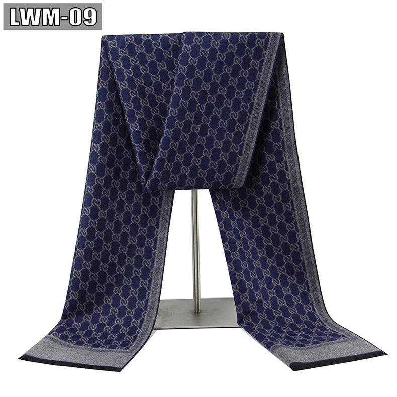 Men's Cashmere Autumn And Winter Business Plaid Scarf