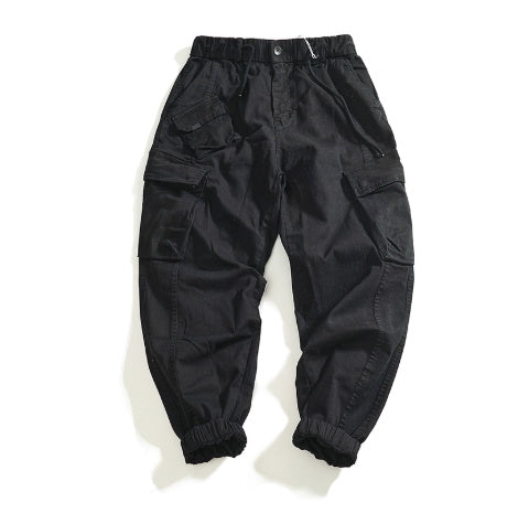 Men's Multi-pocket Stretch Worn Looking Washed-out Loose Cargo Pants