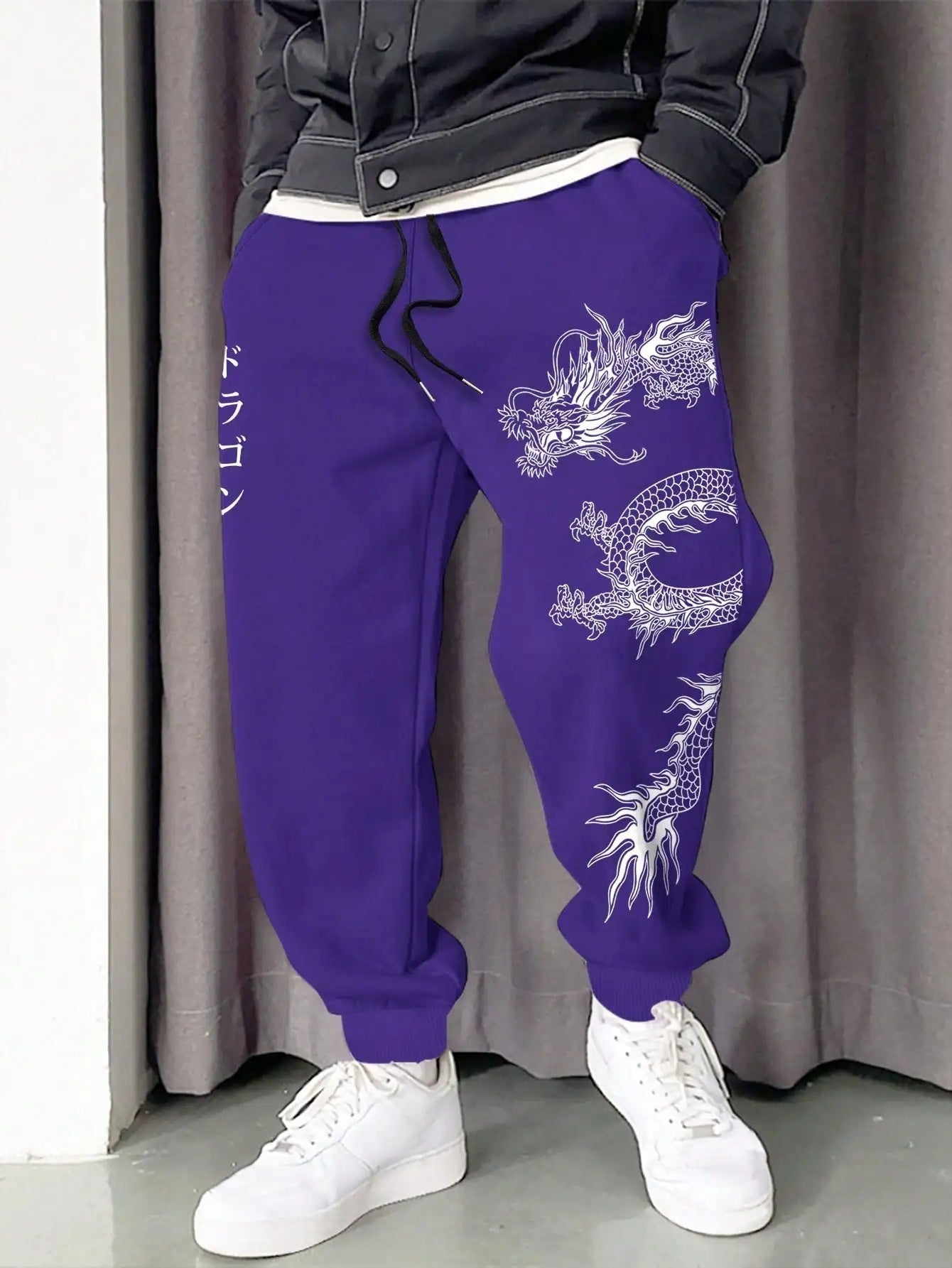 Men's Printed Loose Lace-up Sweatpants
