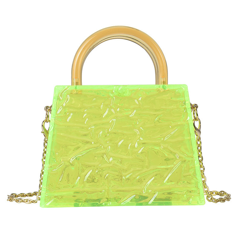 Super Mini Transparent Chain Small hand Bag Lipstick Bag Headphone Bag Women