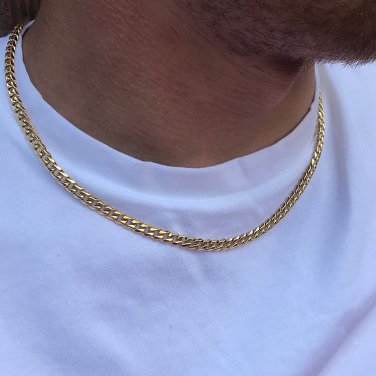 Men's Steel Figaro Cuban Chain Necklace