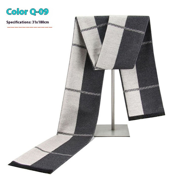 Men's Warm Cashmere-like Striped Scarf