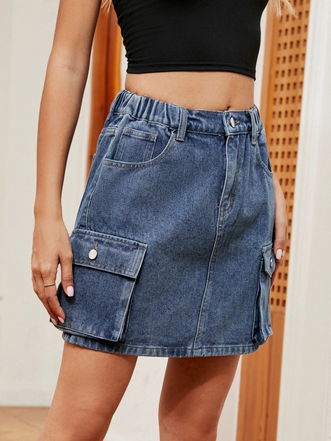 High Waist Denim Skirt by Lady Ros