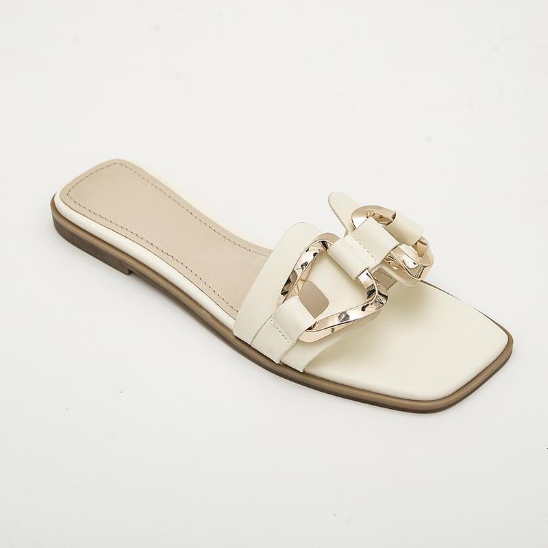 Flat sandals gold hardware