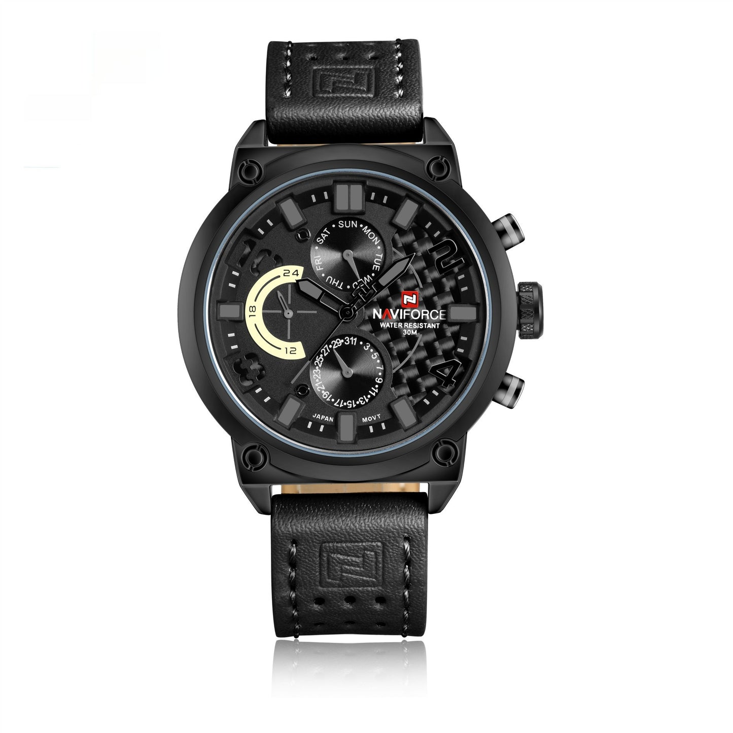 Men's Leather Band Quartz Waterproof Leisure Watch
