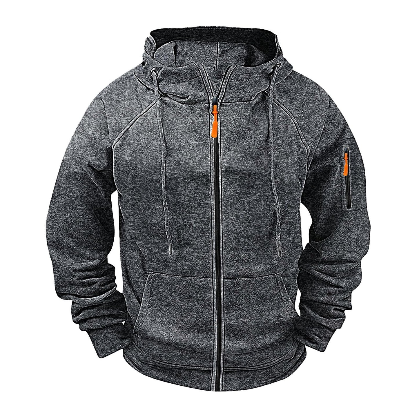 Men's Loose Leisure Hooded Zip-up Sweater