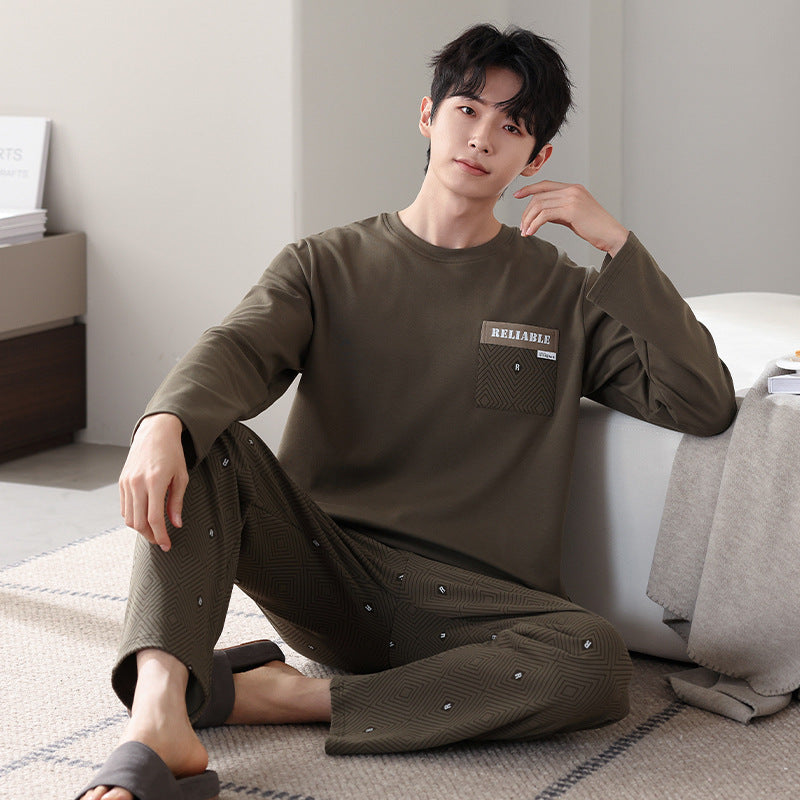 Men's Cotton Long Sleeve Casual Pajamas