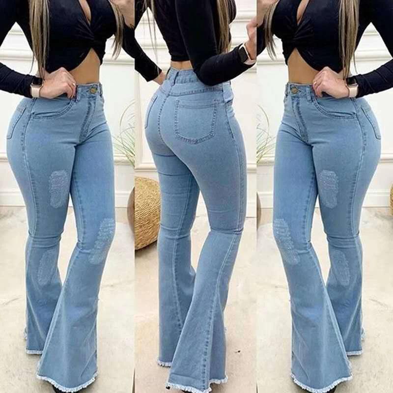 Women Fashion Elastic Ladies Jeans Pants by GJG Denim