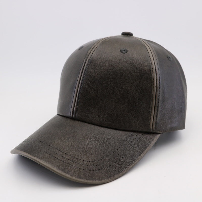 Washed And Worn PU Fashion Baseball Cap