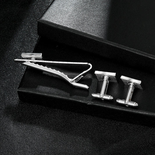 Men's Creative Blue Pattern Cufflinks Gift Box