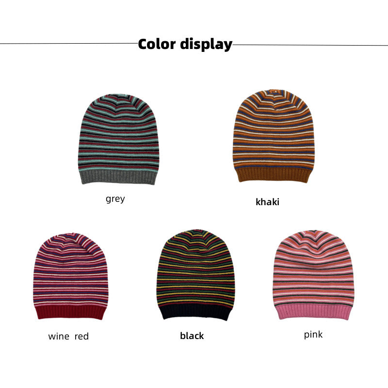 Men's Striped Knitted Warm Woolen Beanie