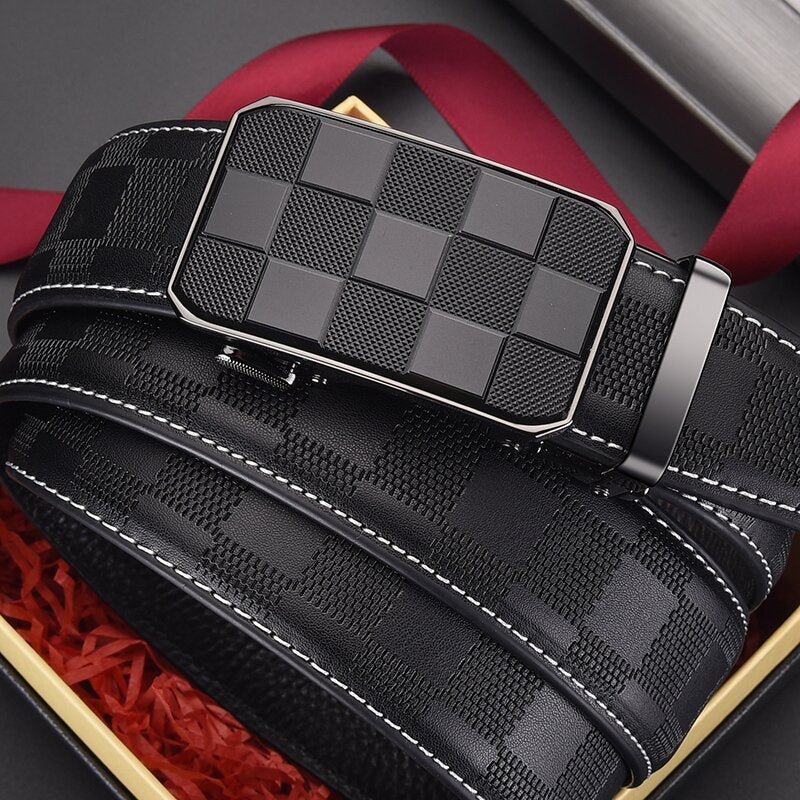 Men's Automatic Leather Buckle Belt