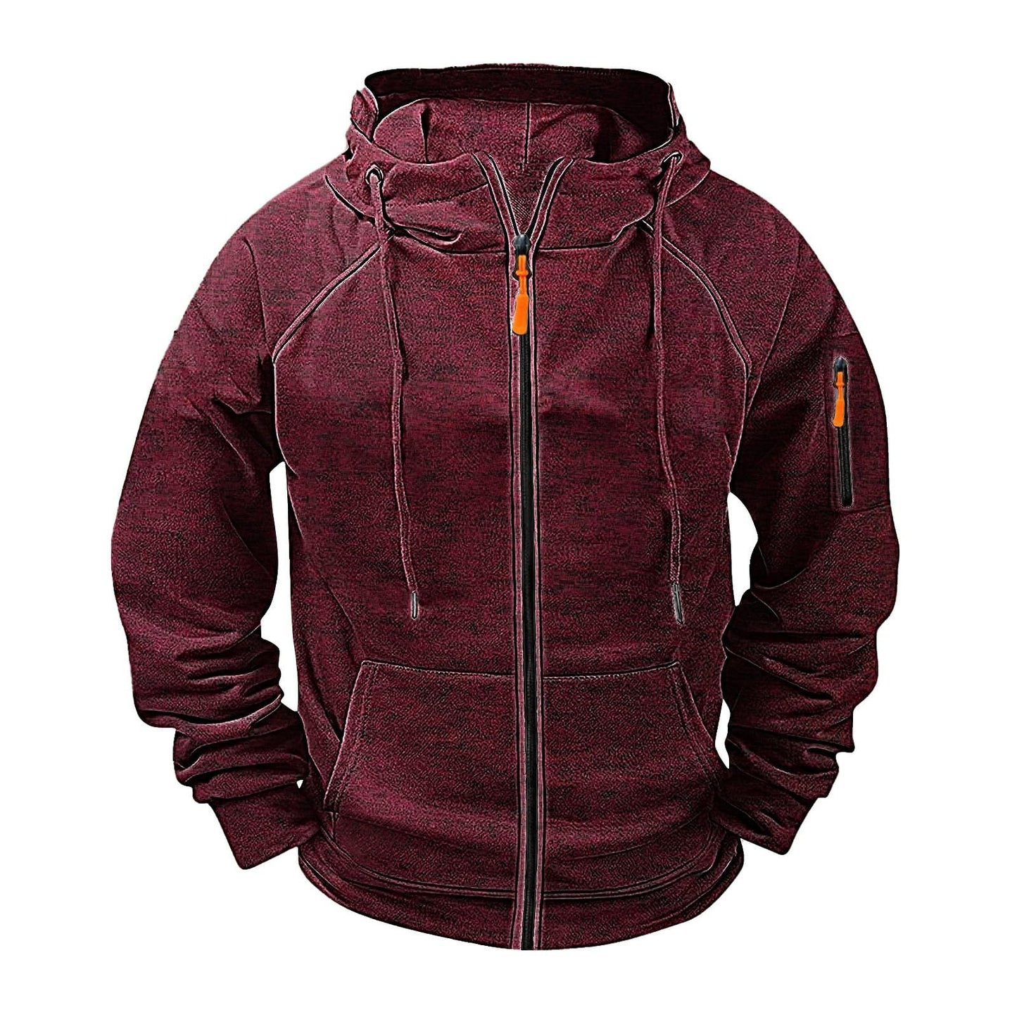 Men's Loose Leisure Hooded Zip-up Sweater