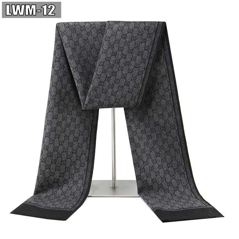 Men's Cashmere Autumn And Winter Business Plaid Scarf