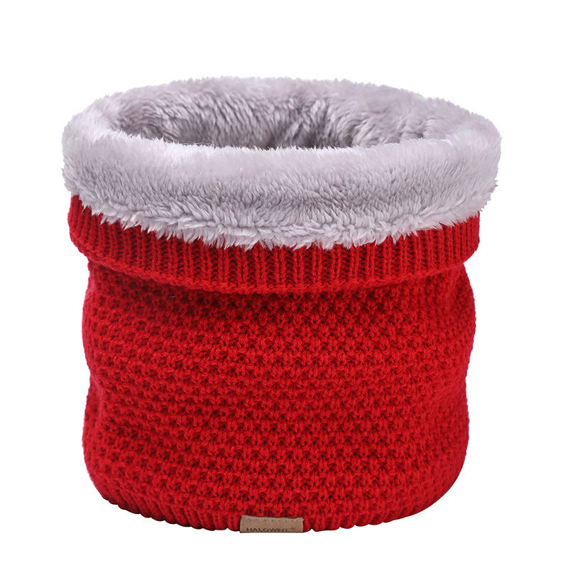 Men's Knitted Velvet Padded Neck Protection Scarf